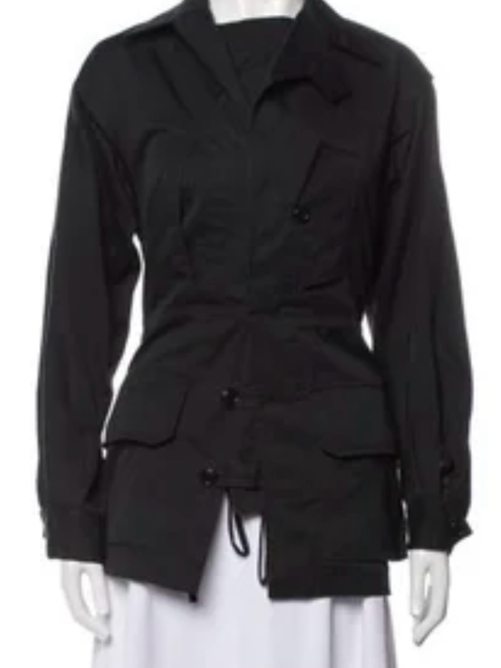Balenciaga Black Women's Utility Jacket - Sleek Button-Front Coat size 38/S